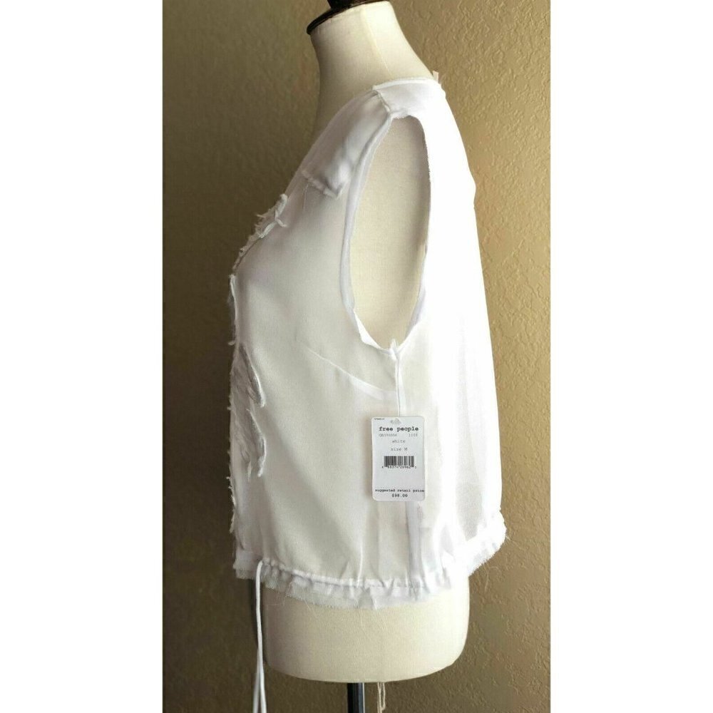 Free People Womens White pennies Sheer Storyteller - Picture 3 of 12